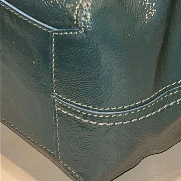 Coach Bleeker Teal Italian Cracked Leather Tote - Picture 13 of 17